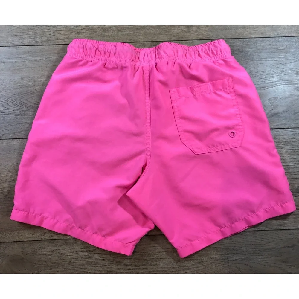 Surf Society Men's Small Swim‎ Shorts Pink Beach Surf Swim Logo Retro 80s 90s
